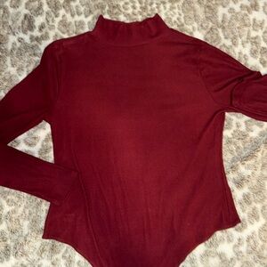 Maroon Turtleneck thong bodysuit size xxl